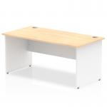 Impulse 1600 x 800mm Straight Office Desk Maple Top White Panel End Leg TT000111