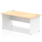 Impulse 1600 x 800mm Straight Office Desk Maple Top White Panel End Leg TT000111