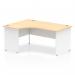 Impulse 1600mm Left Crescent Office Desk Maple Top White Panel End Leg TT000113