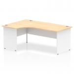 Impulse 1800mm Left Crescent Office Desk Maple Top White Panel End Leg TT000114