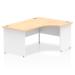 Impulse Panel End 1600 Right Hand Crescent Desk Maple Top White Panels TT000115