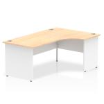 Impulse 1800mm Right Crescent Office Desk Maple Top White Panel End Leg TT000116