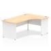 Impulse Panel End 1800 Right Hand Crescent Desk Maple Top White Panels TT000116