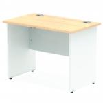 Impulse Panel End 1000/600 Rectangle Desk Maple Top White Panels TT000122