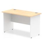 Impulse Panel End 1200/600 Rectangle Desk Maple Top White Panels TT000123