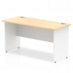 Impulse 1400 x 600mm Straight Office Desk Maple Top White Panel End Leg TT000124