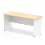 Impulse Panel End 1600/600 Rectangle Desk Maple Top White Panels