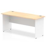 Impulse 1600 x 600mm Straight Office Desk Maple Top White Panel End Leg TT000125