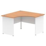 Impulse 1200mm Corner Office Desk Oak Top White Panel End Leg TT000129