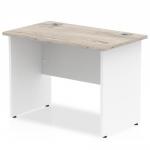 Impulse Panel End 1000/600 Rectangle Desk Grey Oak Top White Panels
