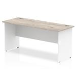 Impulse 1600 x 600mm Straight Office Desk Grey Oak Top White Panel End Leg TT000151