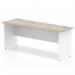 Impulse 1800 x 600mm Straight Office Desk Grey Oak Top White Panel End Leg TT000152