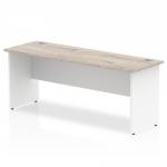 Impulse Panel End 1800/600 Rectangle Desk Grey Oak Top White Panels