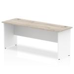 Impulse Panel End 1800/600 Rectangle Desk Grey Oak Top White Panels TT000152