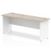 Impulse Panel End 1800/600 Rectangle Desk Grey Oak Top White Panels TT000152