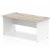 Impulse 1600 x 800mm Straight Office Desk Grey Oak Top White Panel End Leg TT000155