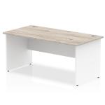Impulse Panel End 1600 Rectangle Desk Grey Oak Top White Panels TT000155