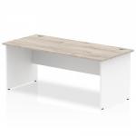 Impulse Panel End 1800 Rectangle Desk Grey Oak Top White Panels