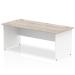 Impulse Panel End 1800 Rectangle Desk Grey Oak Top White Panels TT000156