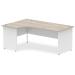 Impulse Panel End 1800 Left Hand Crescent Desk Grey Oak Top White Panels TT000163