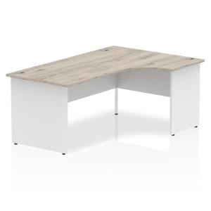 Photos - Office Desk Impulse 1800mm Right Crescent  Grey Oak Top White Panel End 