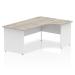 Impulse Panel End 1800 Right Hand Crescent Desk Grey Oak Top White Panels TT000164