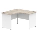 Impulse 1200mm Corner Office Desk Grey Oak Top White Panel End Leg TT000165