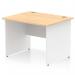 The dynamic panel end desks have a maple top and white panel end leg. The 1000 x 800mm straight office desk has a sleek and modern design that would be perfect for any office. The combination of natural and clean colors creates a professional yet inviting workspace.