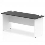 Impulse 1600 x 600mm Straight Office Desk Black Top White Panel End Leg TT000233