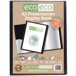 A3 50% Recycled 20 Pocket Presentation Display Book (Pack of 12) eco005