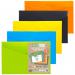 Pack 5 A4+ 50% Recycled Colour Press Stud Wallets eco035