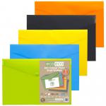 Pack 5 A4+ 50% Recycled Colour Press Stud Wallets (Pack of 5) eco035