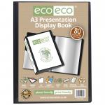 A3 50% Recycled 80 Pocket Presentation Display Book (Pack of 6) eco068
