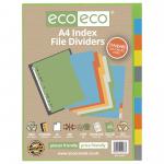 A4 50% Recycled Set 10 Index File Dividers (Pack of 12) eco073
