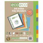 A4 50% Recycled Set 10 Wide Index File Dividers (Pack of 12) eco074