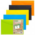 Pack 5 A5 50% Recycled Colour Press Stud Wallets (Pack of 5) eco075