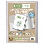 A3 50% Recycled Clear 40 Pocket Presentation Display Book (Pack of 12) eco101