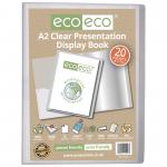 A2 50% Recycled Clear 20 Pocket Presentation Display Book (Pack of 6) eco103