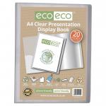 A4 50% Recycled Clear 20 Pocket Presentation Display Book (Pack of 12) eco110