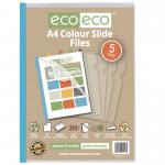 A4 50% Recycled Colour Pack 5 Easy Slide Files (Pack of 12) eco117