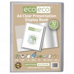 A4 50% Recycled Clear 10 Pocket Presentation Display Book (Pack of 12) eco125