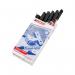 The photograph shows a pack of 10 Edding Permanent Markers, specifically the 8404 Aerospace version in black. The markers have an ultra-fine tip and are neatly packaged in a sleek design. Each marker is labeled with the Edding logo and product name.