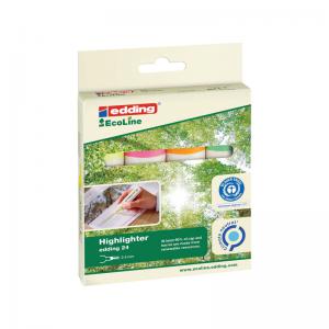 Edding 24 EcoLine Highlighter Assorted Pack of 4 4-24-4 ED17723