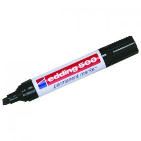 Edding 500 Chisel Tip Permanent Marker Large Black (Pack of 10) 500-001 ED500BK
