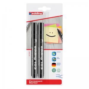 edding 103 Permanent Marker Black 2Pcs Blister 4-103-2-2001