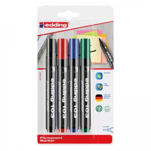 edding 103 Permanent Marker Assorted 4Pcs Blister 4-103-4-2999