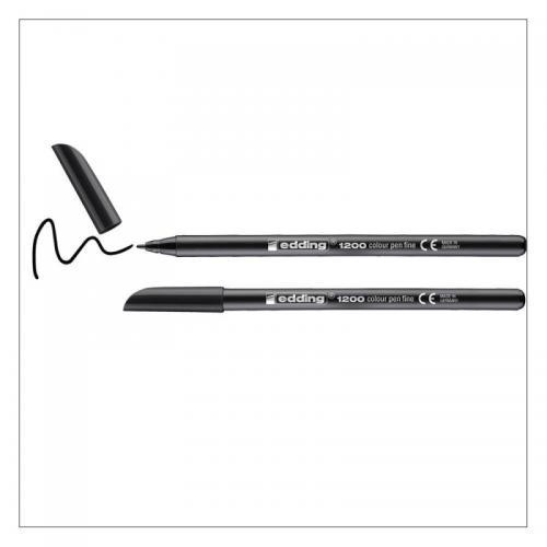 edding 1200 Colour Pen Fine Blister of 2 Black 4-1200-2-1001