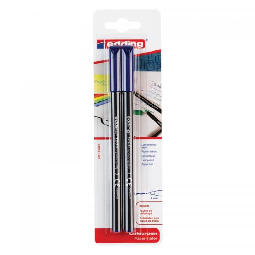 edding 1200 Colour Pen Fine Blister of 2 Blue 4-1200-2-1003
