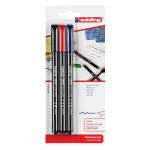 edding 1200 Colour Pen Fine Blister of 3 Assorted 4-1200-3-1999