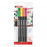 edding 1200 Colour Pen Fine Blister of 4 Assorted 4-1200-4-1099